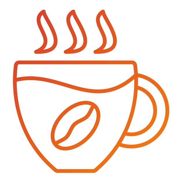 Diseño vectorial del estilo del icono de la taza de café