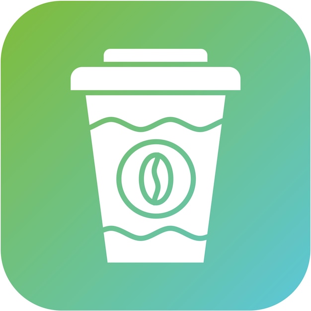 Diseño vectorial del estilo del icono de la taza de café