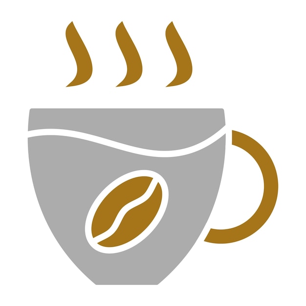 Diseño vectorial del estilo del icono de la taza de café