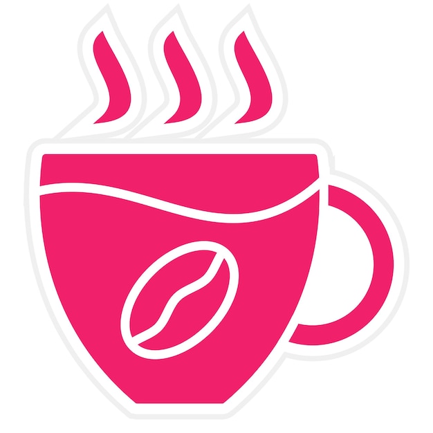 Diseño vectorial del estilo del icono de la taza de café