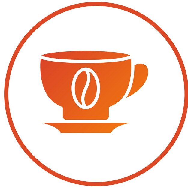 Diseño vectorial del estilo del icono de la taza de café