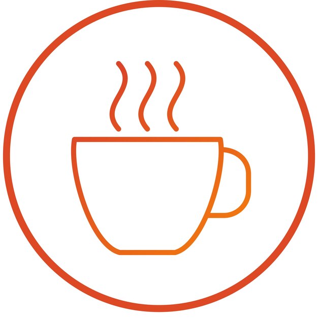 Diseño vectorial del estilo del icono de la taza de café