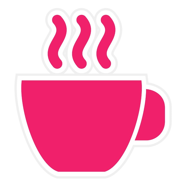 Diseño vectorial del estilo del icono de la taza de café