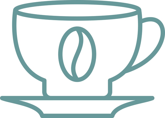 Diseño vectorial del estilo del icono de la taza de café