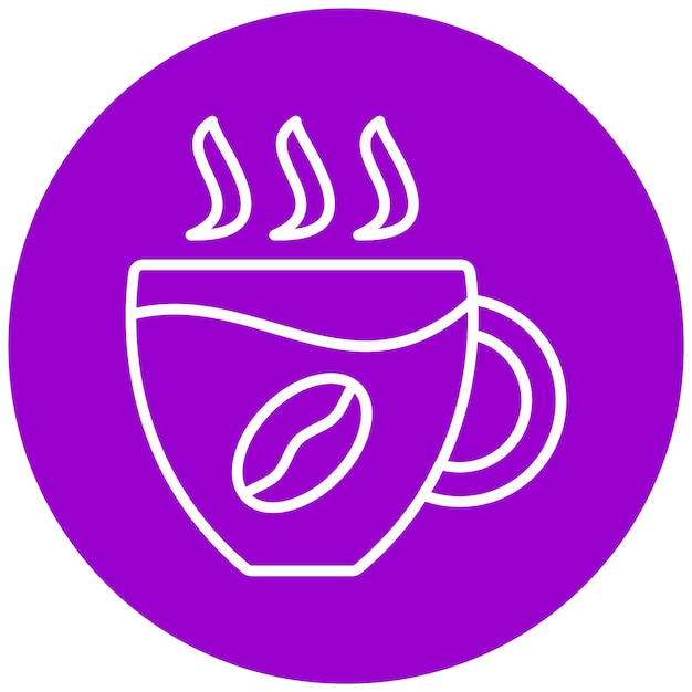 Diseño vectorial del estilo del icono de la taza de café