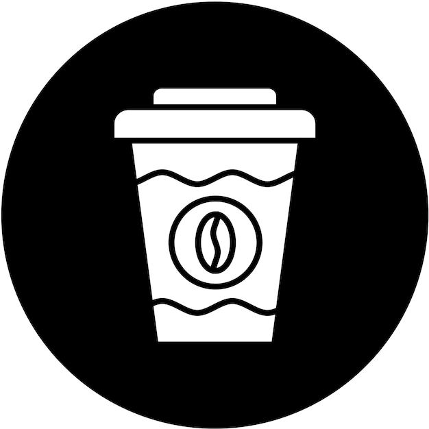 Diseño vectorial del estilo del icono de la taza de café