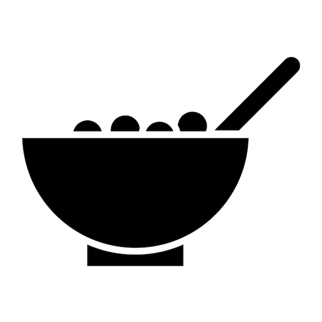 Diseño vectorial del estilo del icono de la taza de cereales