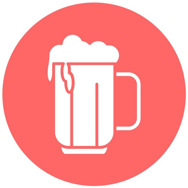Diseño vectorial del estilo del icono de la taza de cerveza