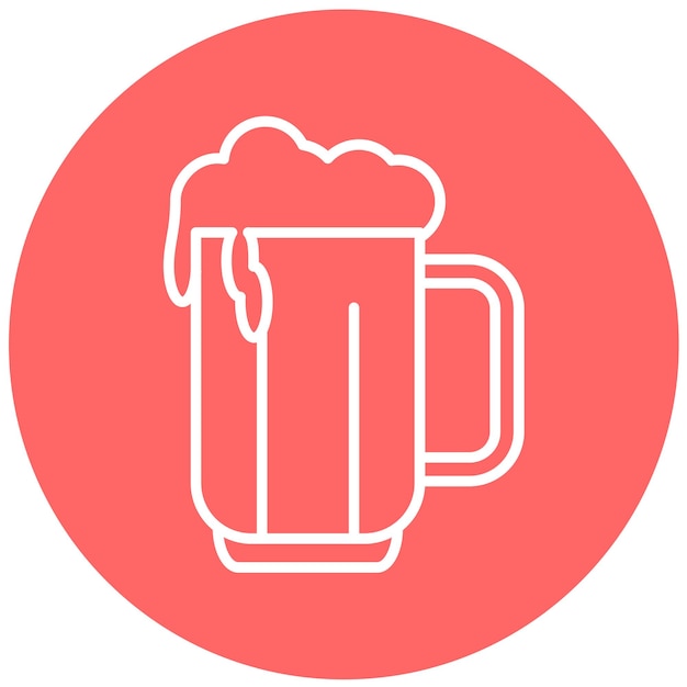 Diseño vectorial del estilo del icono de la taza de cerveza