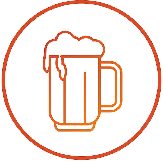Diseño vectorial del estilo del icono de la taza de cerveza