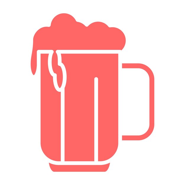 Diseño vectorial del estilo del icono de la taza de cerveza
