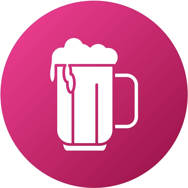Diseño vectorial del estilo del icono de la taza de cerveza