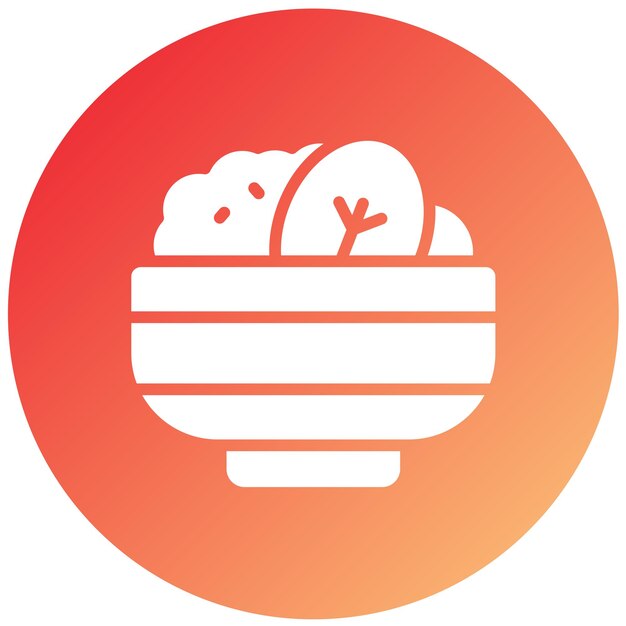 Diseño vectorial del estilo del icono de la taza de ensalada