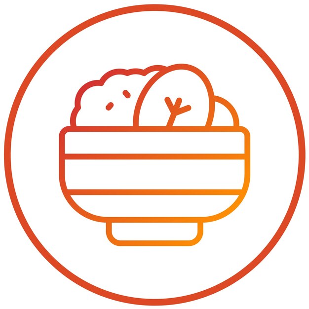 Diseño vectorial del estilo del icono de la taza de ensalada