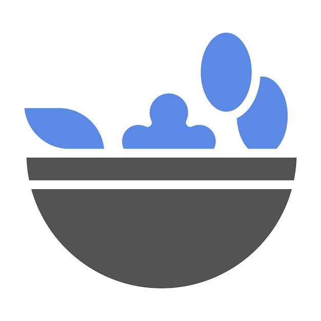 Diseño vectorial del estilo del icono de la taza de ensalada