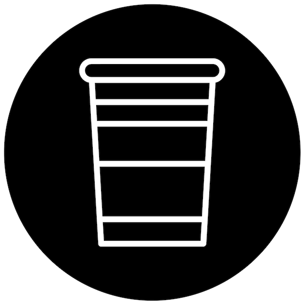 Diseño vectorial del estilo del icono de la taza de espuma de poliestireno
