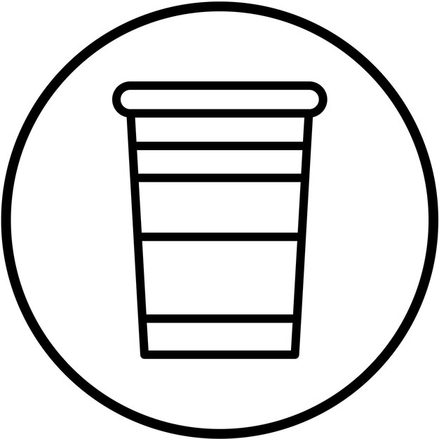 Diseño vectorial del estilo del icono de la taza de espuma de poliestireno