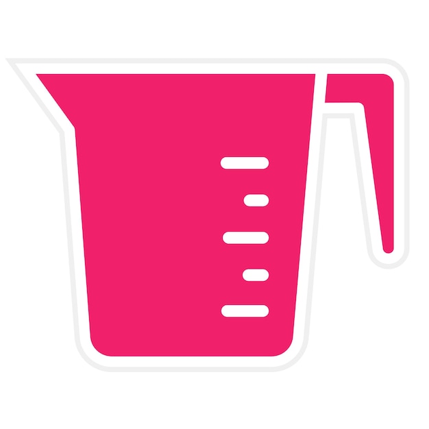Diseño vectorial Estilo del icono de la taza de medición