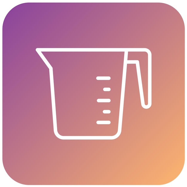 Diseño vectorial Estilo del icono de la taza de medición