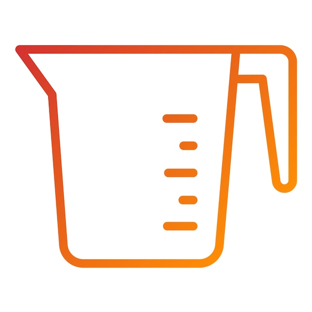 Diseño vectorial Estilo del icono de la taza de medición