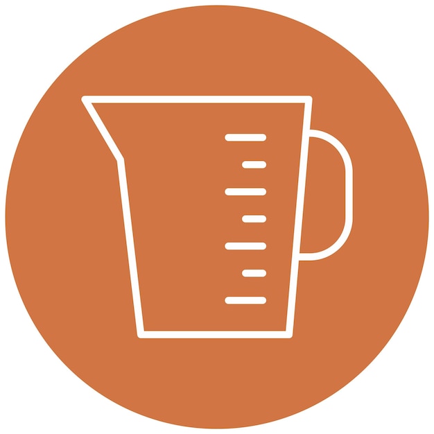 Diseño vectorial Estilo del icono de la taza de medición