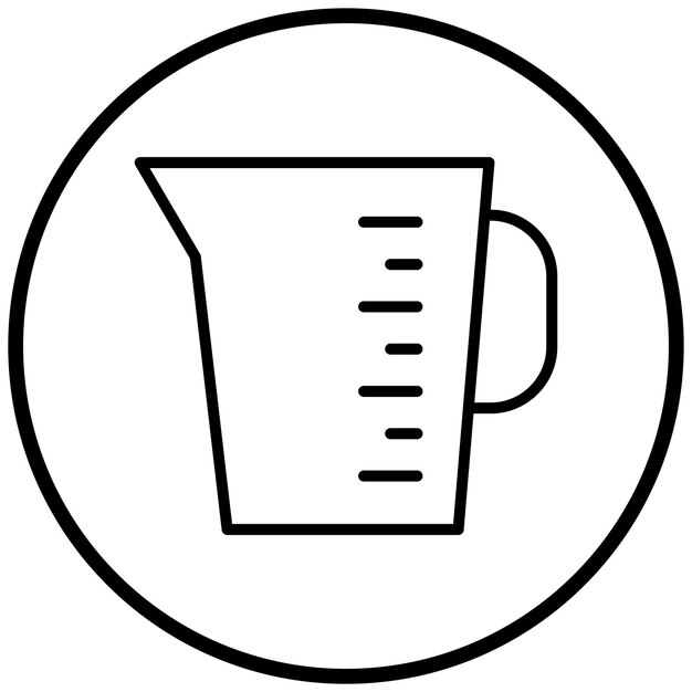 Diseño vectorial Estilo del icono de la taza de medición