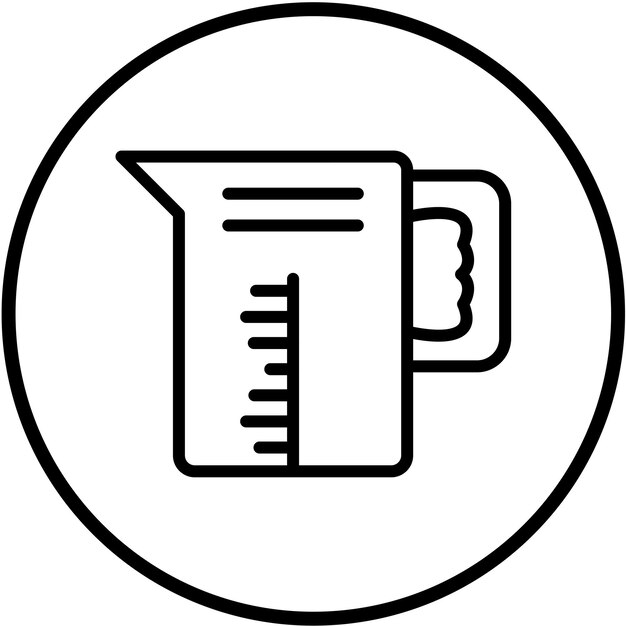 Diseño vectorial Estilo del icono de la taza de medición