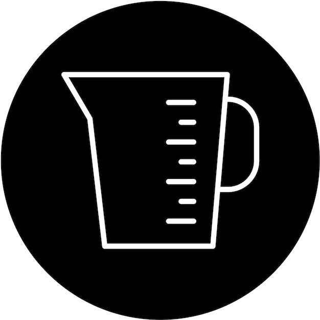 Diseño vectorial Estilo del icono de la taza de medición