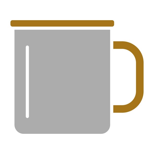 Diseño vectorial Estilo del icono de la taza de metal