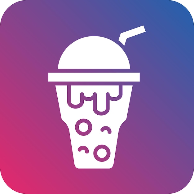 Diseño vectorial de estilo de icono de té de burbuja