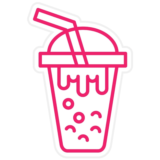 Diseño vectorial de estilo de icono de té de burbuja