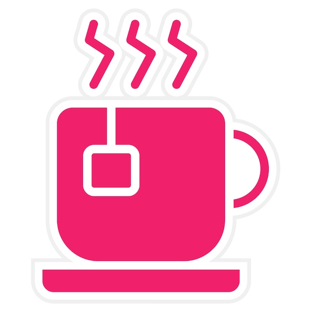 Diseño vectorial de estilo de icono de té caliente