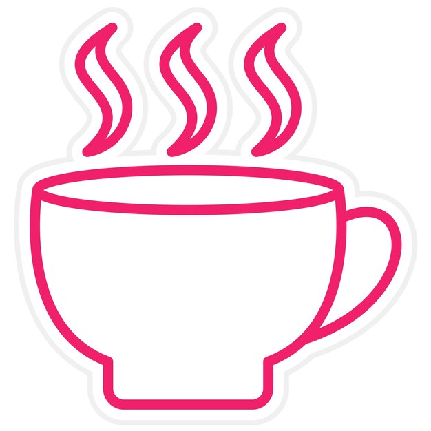 Diseño vectorial de estilo de icono de té caliente