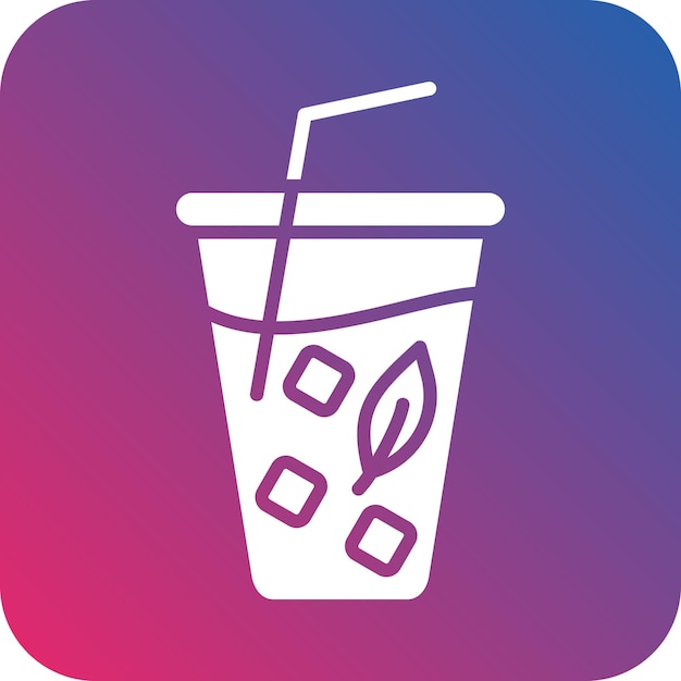 Diseño vectorial Estilo del icono del té helado