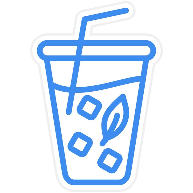 Diseño vectorial Estilo del icono del té helado