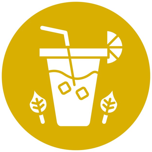 Diseño vectorial Estilo del icono del té helado