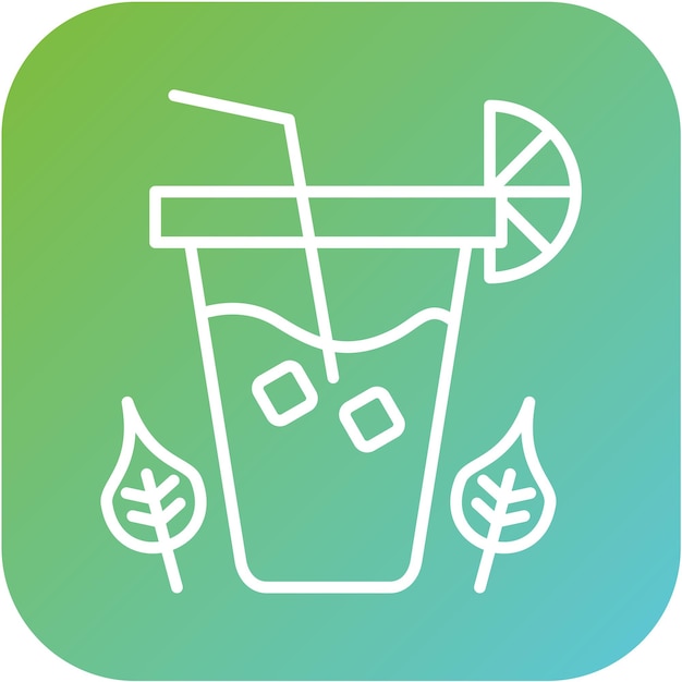 Diseño vectorial Estilo del icono del té helado