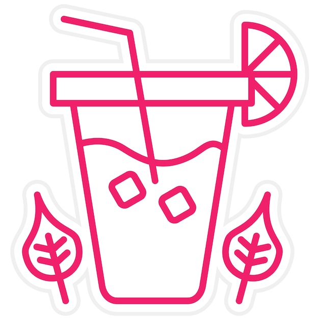 Diseño vectorial Estilo del icono del té helado