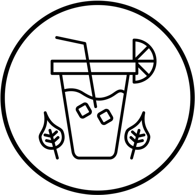 Diseño vectorial Estilo del icono del té helado