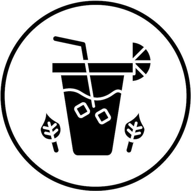 Diseño vectorial Estilo del icono del té helado