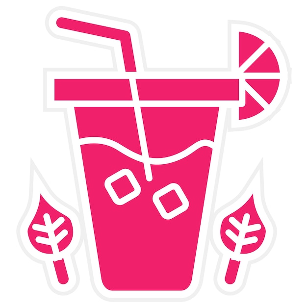 Diseño vectorial Estilo del icono del té helado