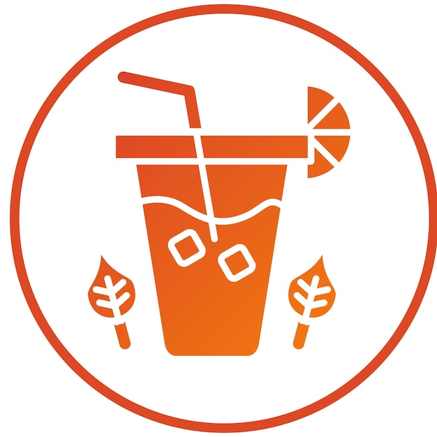 Diseño vectorial Estilo del icono del té helado