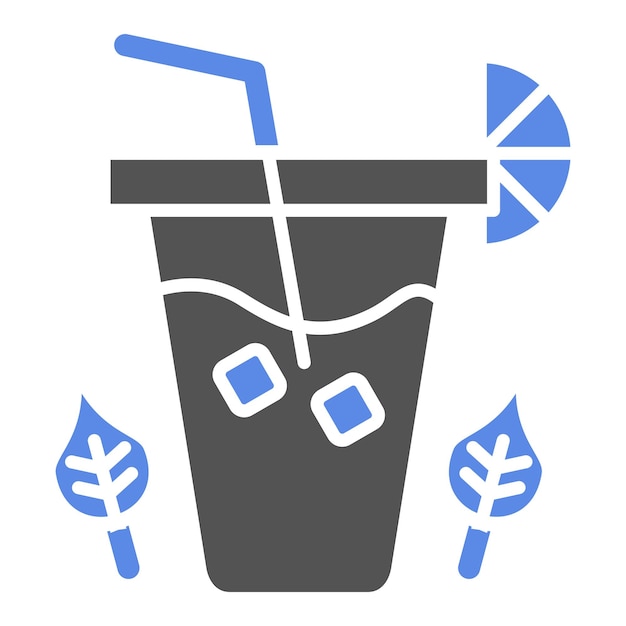 Diseño vectorial Estilo del icono del té helado