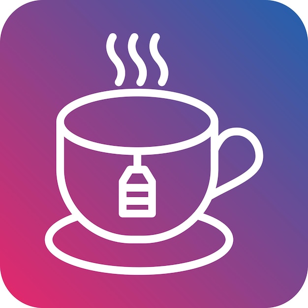 Diseño vectorial de estilo de icono de té
