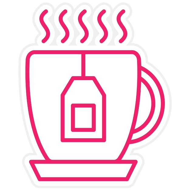 Diseño vectorial de estilo de icono de té