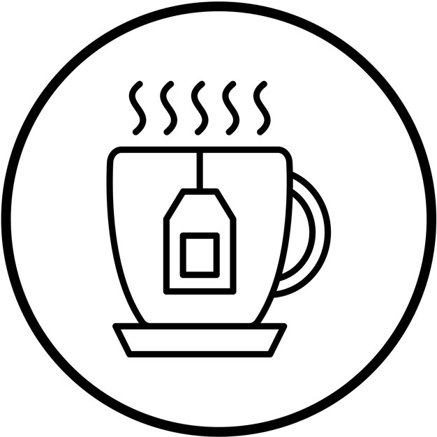 Diseño vectorial de estilo de icono de té