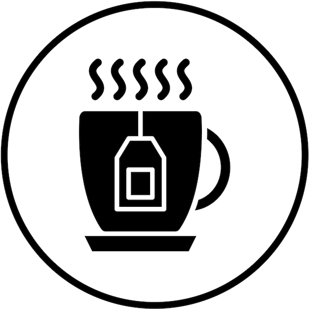 Diseño vectorial de estilo de icono de té