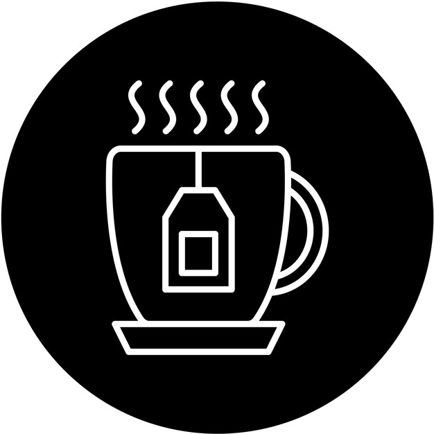 Diseño vectorial de estilo de icono de té