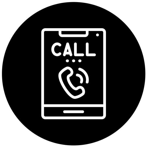 Diseño vectorial Estilo del icono del teléfono que contesta