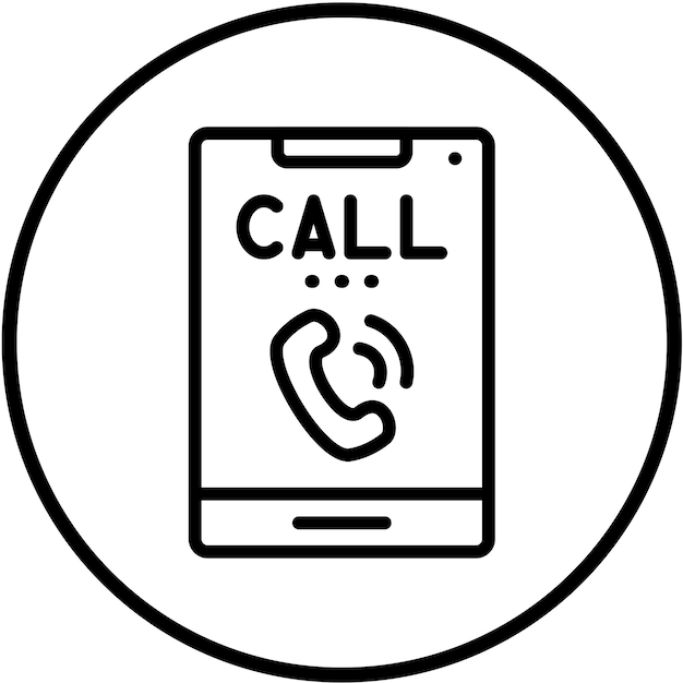 Diseño vectorial Estilo del icono del teléfono que contesta